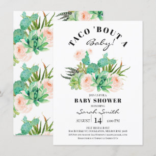Invitation Taco Bout Un Baby shower Succulent
