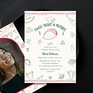 Invitation Taco Bout un futur Fiesta Doodle Graduation
