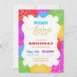 Invitation Taco Bout un thème de fête Colorée Fiesta mexicain