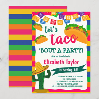 Invitation Taco Bout une fête Fiesta Saint Cactus Cinco de Ma