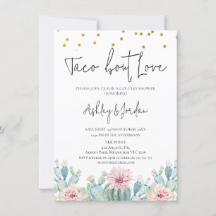 Invitation Taco de cactus moderne 'sur l'amour' pour la douch