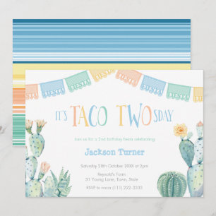 Invitation Taco Deux Jours Mardi 2 Anniversaire Fiesta Pour G