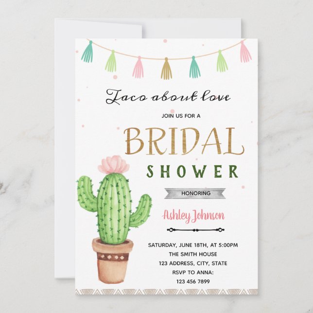 Invitation Taco mignon sur la fête de l'amour (Devant)
