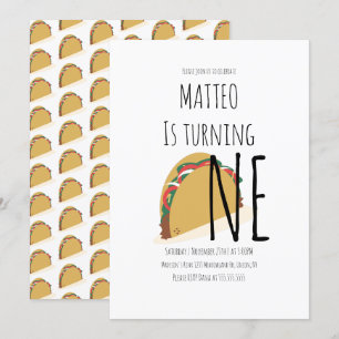 Invitation Taco moderne Premier anniversaire Un Motif Invitat