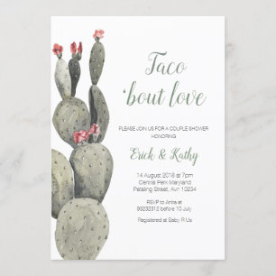 Invitation Taco sur l'amour Cactus Baby shower de pêche
