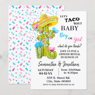 Invitation Taco sur le genre de bébé révèle le cactus
