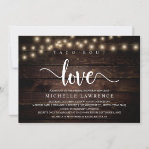 Invitation Taco'bout Amour, Fête des mariées Rustique
