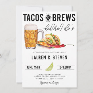 Invitation Tacos brasse avant la Fête des mariées de moi