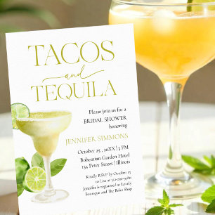 Invitation Tacos Et Tequila Aquarelle Fête des mariées Citron