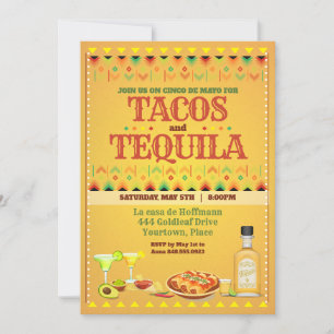 Invitation Tacos et Tequila Cinco de Mayo Fête Mexicaine
