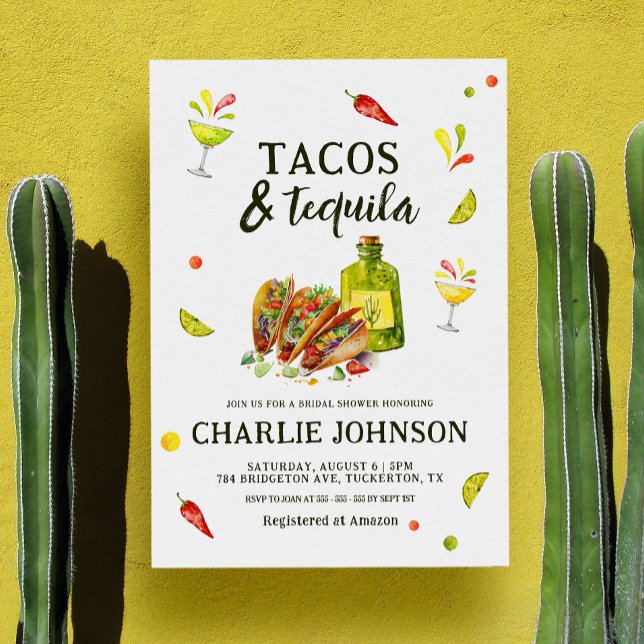 Invitation Tacos & Tequila Amusants Été Fête des mariées trop (Créateur téléchargé)