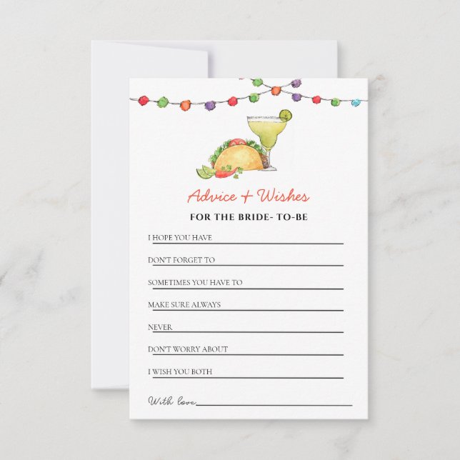 Invitation Tacos & Tequila Fiesta douche Conseils & Voeux (Devant)