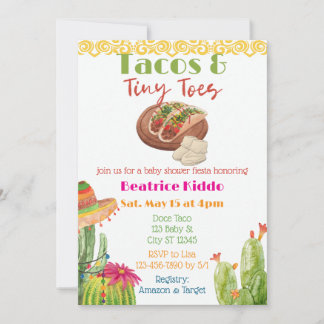 Invitation Tacos & Tiny Toes Baby Shower