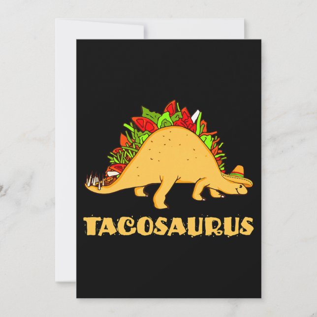 Invitation Tacosaurus Cinco de Mayo Funny Taco Dinosaur (Devant)