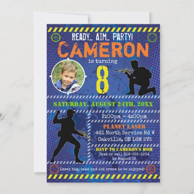 Invitation Tag laser fête d'anniversaire (Devant)