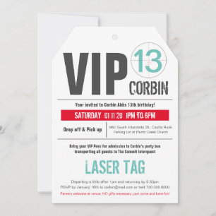 Invitation TAG VIP LASER