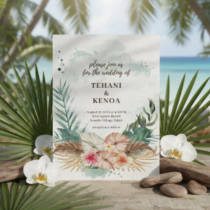 Invitation Tahiti Mariage Tropical Beach Island