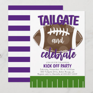 Invitation Tailgate and Celebrate Football Any Color Combo
