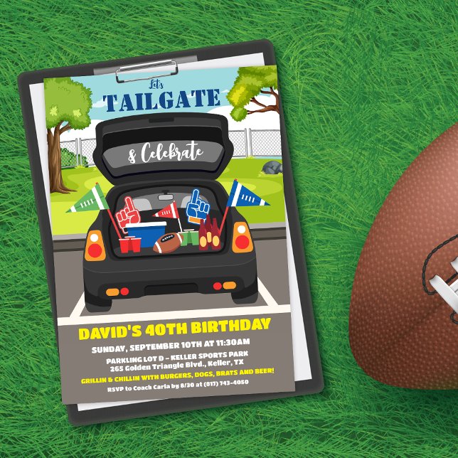Invitation Tailgate Car Football Jeu BBQ Bière Tailgate Party (Créateur téléchargé)