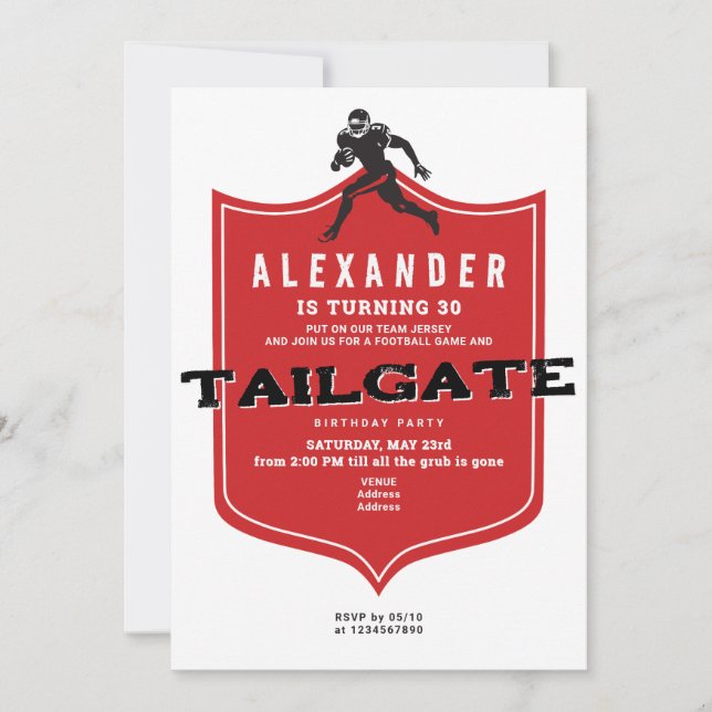 Invitation Tailgate Friends Football Grill & Chill Anniversai (Devant)