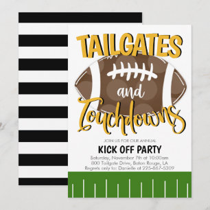 Invitation Tailgates et Touchdowns Football N'IMPORTE QUELLE