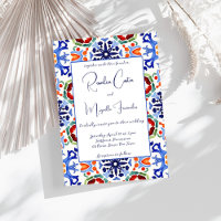 Talavera azulejo bleu tuile vintage Mexique mariag