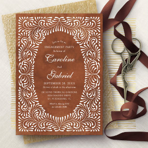 Invitation Talavera Terre cuite Fête de fiançailles mexicaine
