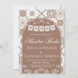 Invitation Talavera Terre Cuite Papel Picado Mariage Espagnol