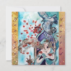 Invitation TALE DE FOIRE TURQUE, brillant bleu rouge vif jaun