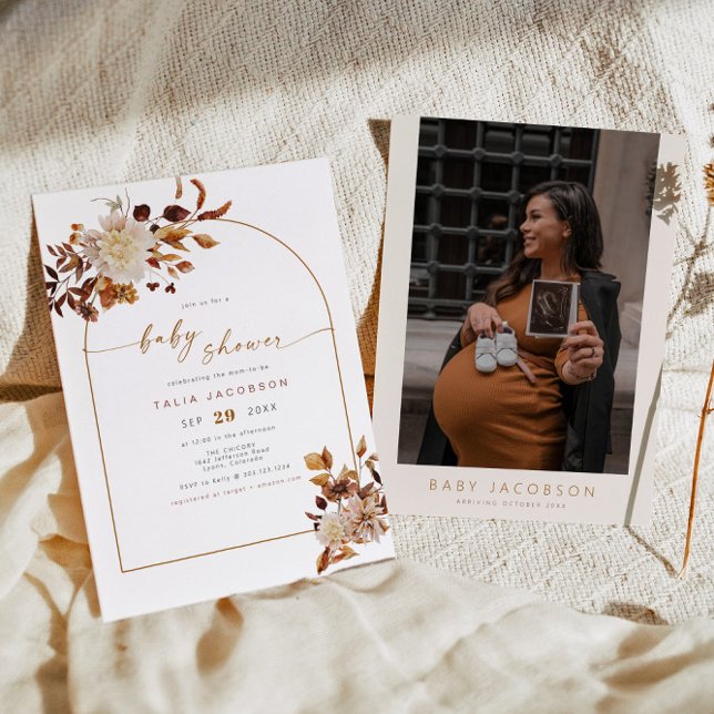 Invitation TALIA Bohemian Terracotta Blush Arch Baby shower I (Créateur téléchargé)