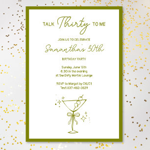 Invitation "Talk Thirty To Me" Sale Martini 30e anniversaire