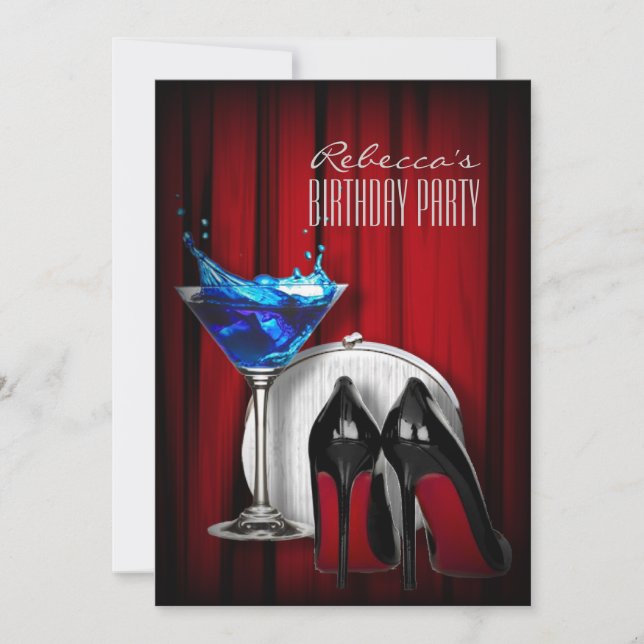 Invitation talons à semelle rouge soirée cocktail martini gir (Devant)