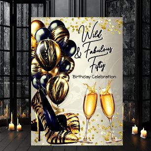 Invitation Talons Fabulous Tiger Champagne Anniversaire