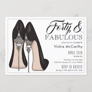 Invitation Talons hauts quarante et anniversaire fabuleux