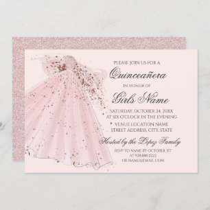 Invitation Talons roses roses et quinceañera