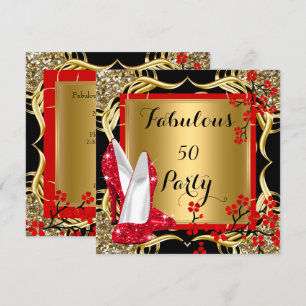 Invitation Talons Rouges Fabulosus 50 Fleurissent Paillettes