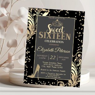 Invitation Talons scintillants Tiara Or Diamants Fête Douze A