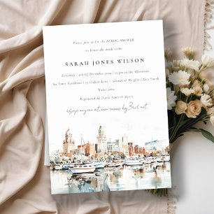 Invitation Tampa Florida Skyline Watercolor Fête des mariées