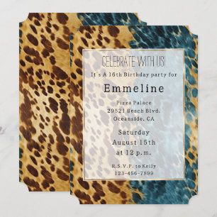 Invitation Tan Brown Bleu Sud-Ouest