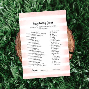 Invitation Tan Bunny Pink Baby Baby shower de bonbons Jeu