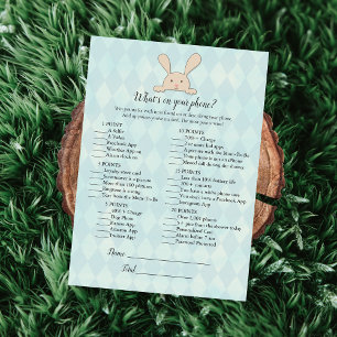 Invitation Tan Bunny Rabbit Aqua Ce qui est sur votre jeu de