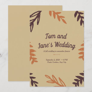 Invitation Tan Feuille Fall