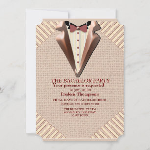 Invitation Tan - Vin Marsala - Bachelor Textile Moderne
