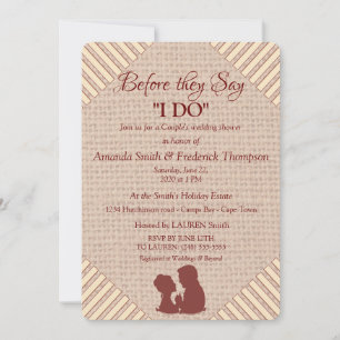 Invitation Tan, Vin Marsala - Mariage Texturé Douche