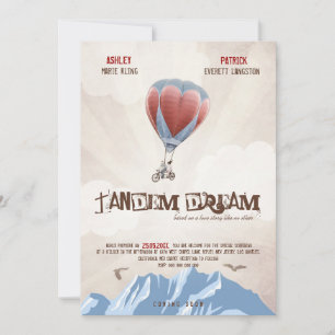 Invitation Tandem Love Dream Wedding Invite (Style De Film)