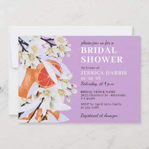 Invitation Tangerine Agrumes Branches florissantes Wreath Flo