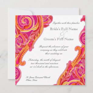 Invitation Tangerine Hot Pink