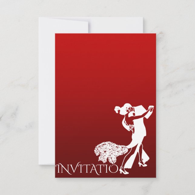 Invitation Tango Classic Danse Personnalisé Red Wine Field (Devant)