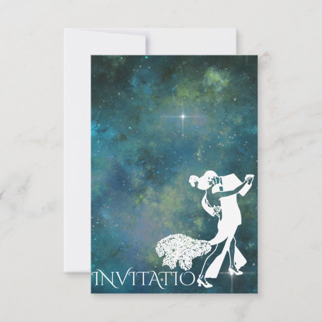 Invitation Tango Classique Danse Personnalisée Glam Galaxy (Devant)