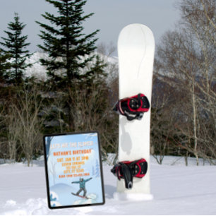 Invitation Tapez les Pentes, Anniversaire du garçon de snowbo
